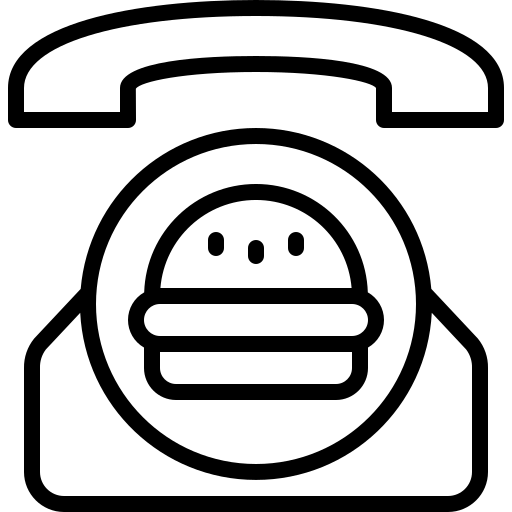 Food, delivery, service, take away, restaurant, phone, call icon